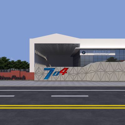 现代门头 小建筑 围墙