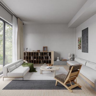 现代原木色客餐厅