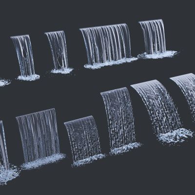 现代跌水3D模型