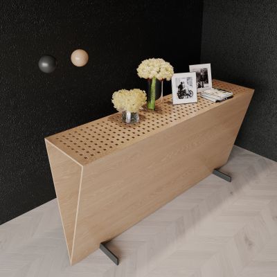 现代，原木，三角，镂空，玄关柜，装饰柜，边柜