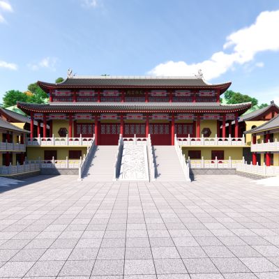 寺庙古建筑3D模型