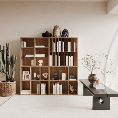 侘寂，原木，柜子，书柜，装饰柜