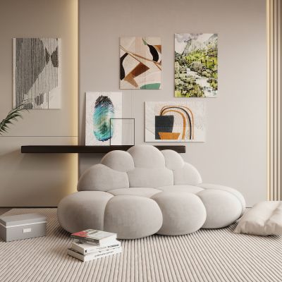 现代挂画 盆栽 矮柜 小品模型组合