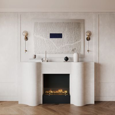 侘寂，壁炉，奶油风，电子壁炉