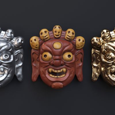 人物脸谱面具陈设