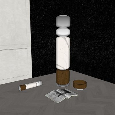 落地灯，侘寂，现代，玻璃，亚克力，原木