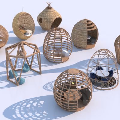 现代景观户外廊架 休息亭子3D模型