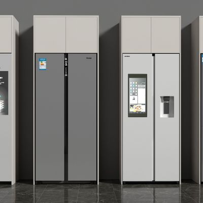 现代冰箱，双开门冰箱，对开门冰箱，嵌入式冰箱