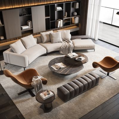 现代简约沙发茶几组合