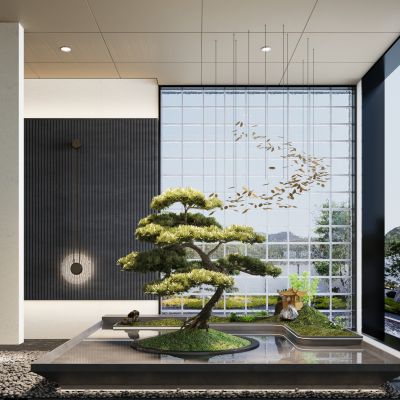 现代室内植物造景，景观造景，绿植，小品