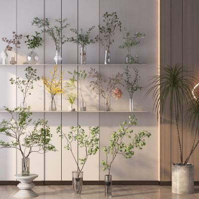 现代水生绿植花瓶组合