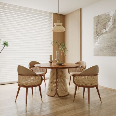 现代实木餐桌椅