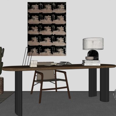 侘寂，书桌椅，原木，拼色