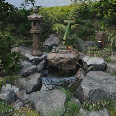 日式庭院景观陈设