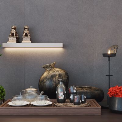 新中式茶具陈设