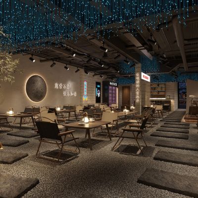 工业风露营烧烤店