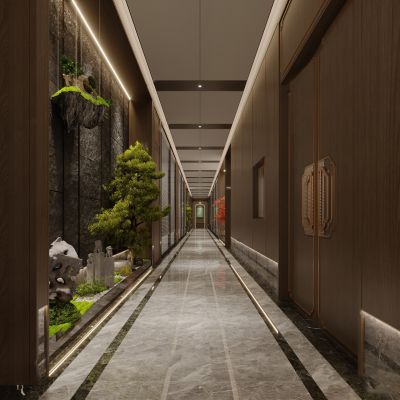 新中式办公走道