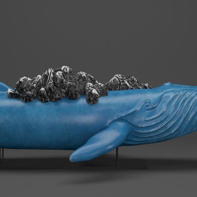 现代鲸鱼雕塑景观