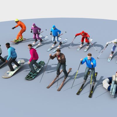 滑雪人物 雪圈 滑雪人 人物组合