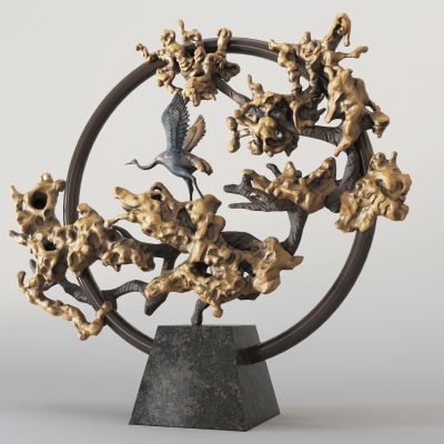 新中式山水雕塑陈设