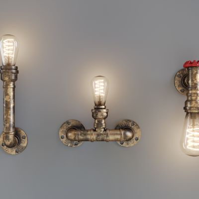 现代时尚水管壁灯