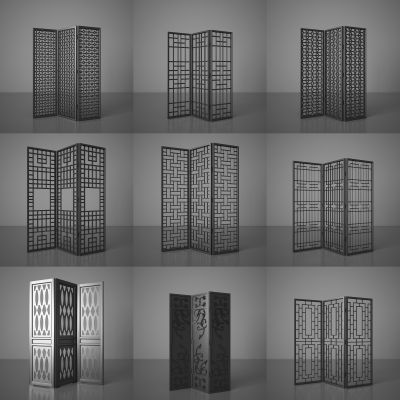 新中式屏风 隔断