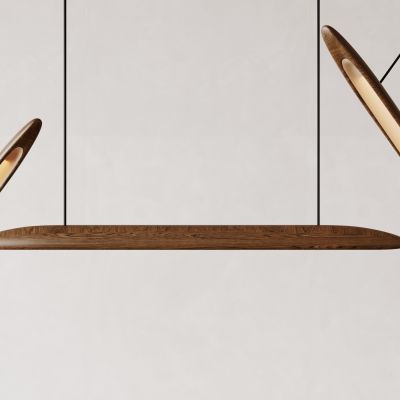 侘寂原木吊灯