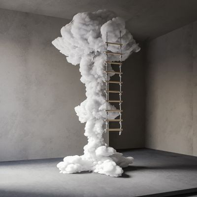 现代蘑菇云雕塑3D模型