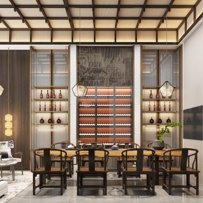 新中式会所茶室