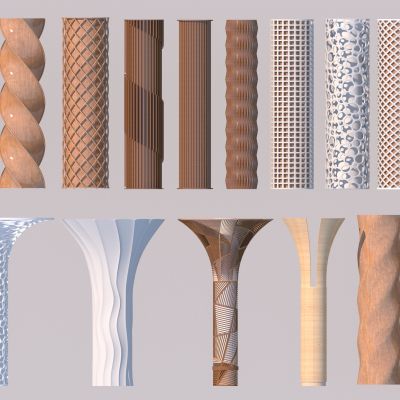 现代异形柱子 装饰柱3D模型