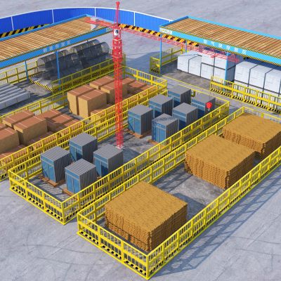 工地物料堆放区3D模型