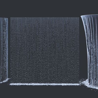 现代水幕瀑布_水景_景观水幕_跌水3D模型