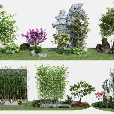 假山竹子 庭院花园竹子 假山石头 景观石头 松树 假山山水 太湖石 自然石