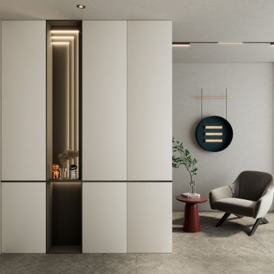 奶油诧寂风斯卡帕叠级玄关端景