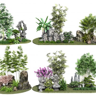 假山竹子 庭院花园竹子 假山石头 景观石头 松树 假山山水 太湖石 自然石