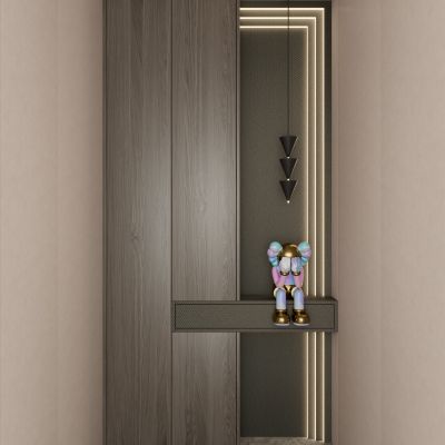 意式简约奶油风斯卡帕叠级端景玄关