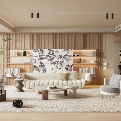 现代奶油风客厅