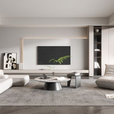 现代客厅奶油风客厅北欧客厅日式客厅茶几单人沙发