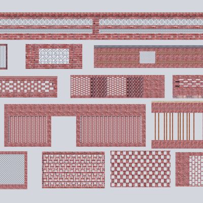 现代乡村红砖景墙围墙