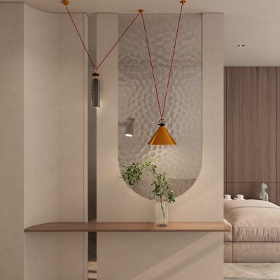 北欧简约奶油风圆弧造型玄关