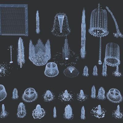 现代喷泉_涌泉_水景3D模型