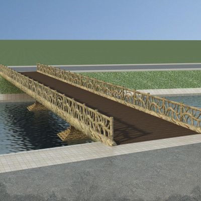 仿木 树杈 栏杆 桥 栈道