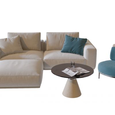 现代简约客厅沙发茶几组合