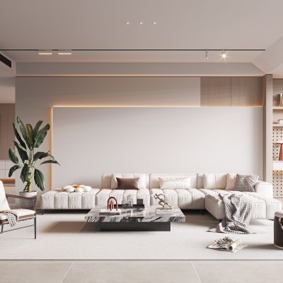 现代客餐厅，现代沙发组合，现代茶几组合，现代单人休闲椅，厨房岛台餐桌椅组合