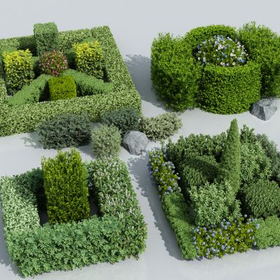  绿篱 方形灌木 方形树 方形绿篱 绿化带 法式造型绿篱