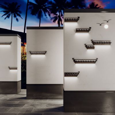 新中式创意屋檐壁灯