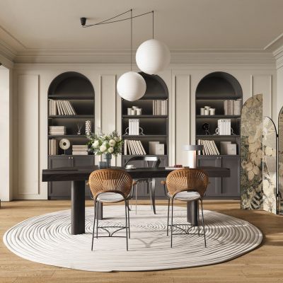 现代中古风书房