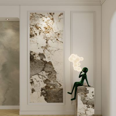 轻法式奶油轻奢风岩板玄关