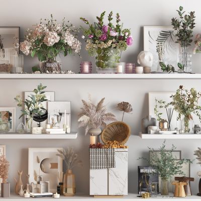 现代装饰摆件组合 饰品摆件 画 花瓶花艺 雕塑