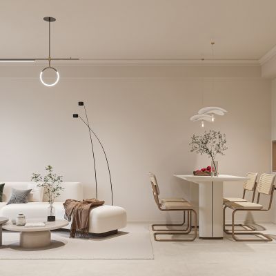 现代奶油风客餐厅